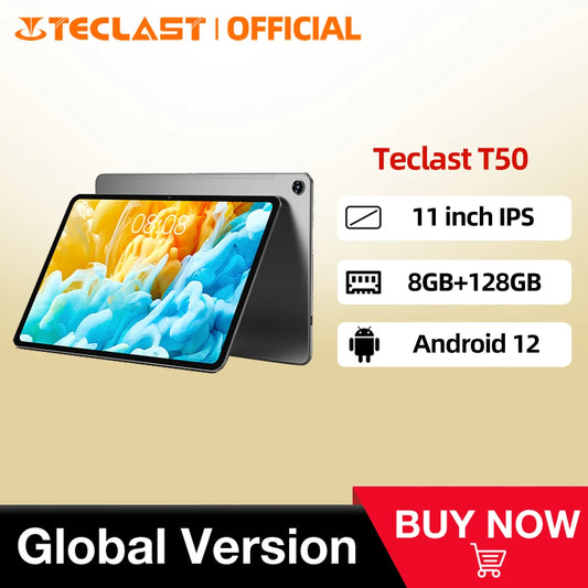 Teclast T50 2023 11" 2K Tablet Android 12 2000x1200 8GB RAM 128GB ROM UNISOC T616 Octa Core 4G Network Type-C 18W Fast Charging
